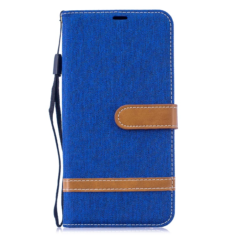 Assorted Color Jeans Cloth Wallet Stand Leather Case for Huawei Y7 (2019) - Baby Blue-2