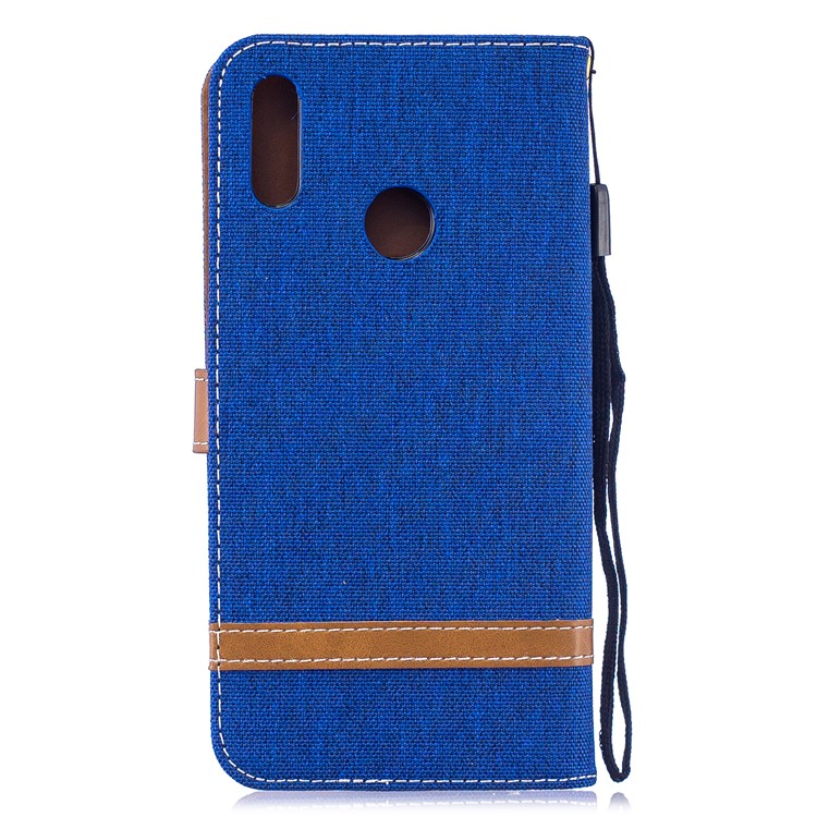 Assorted Color Jeans Cloth Wallet Stand Leather Case for Huawei Y7 (2019) - Baby Blue-3