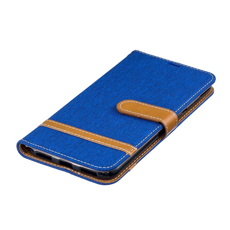 Assorted Color Jeans Cloth Wallet Stand Leather Case for Huawei Y7 (2019) - Baby Blue-7