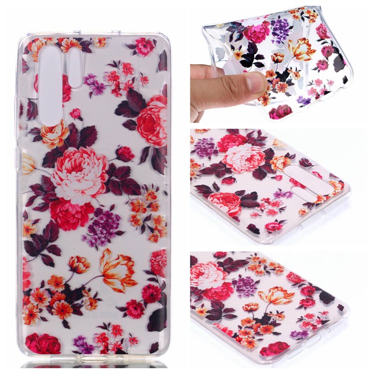 Soft Case for Huawei P30 Pro Pattern Printing TPU Back Cover - Blooming Flowers-1
