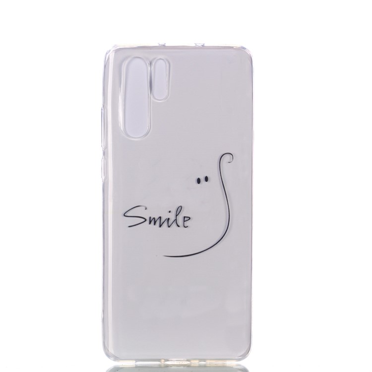 Soft Case for Huawei P30 Pro Pattern Printing TPU Back Cover - Smile-5
