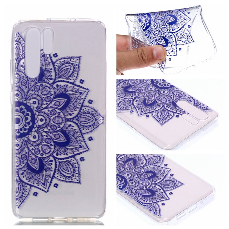 Soft Case for Huawei P30 Pro Pattern Printing TPU Back Cover - Mandala Flower-1