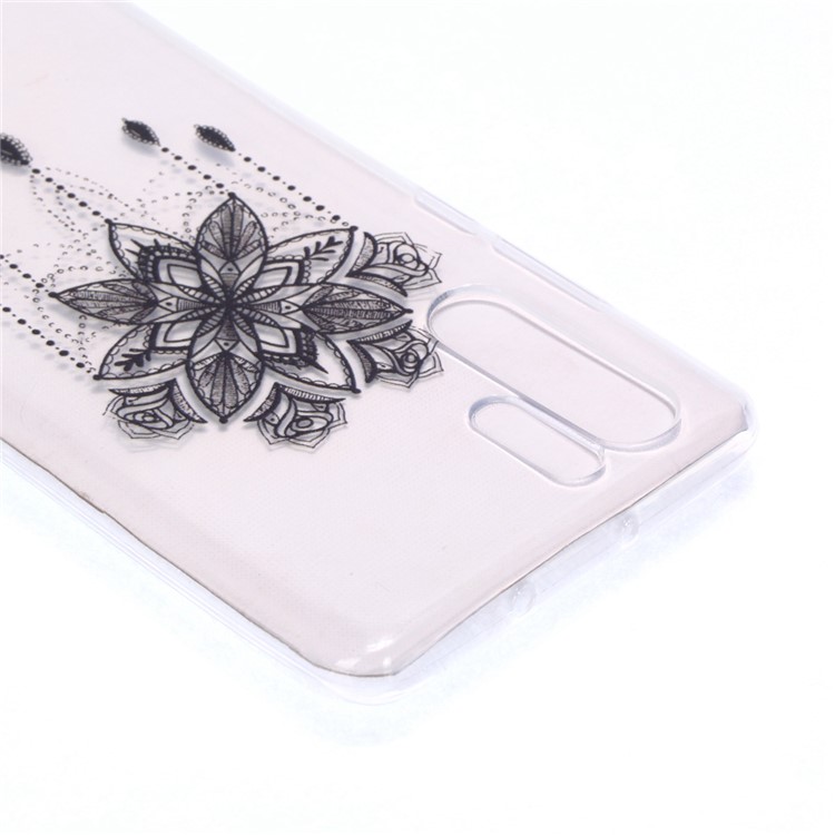 Soft Case for Huawei P30 Pro Pattern Printing TPU Back Cover - Black Flower-4