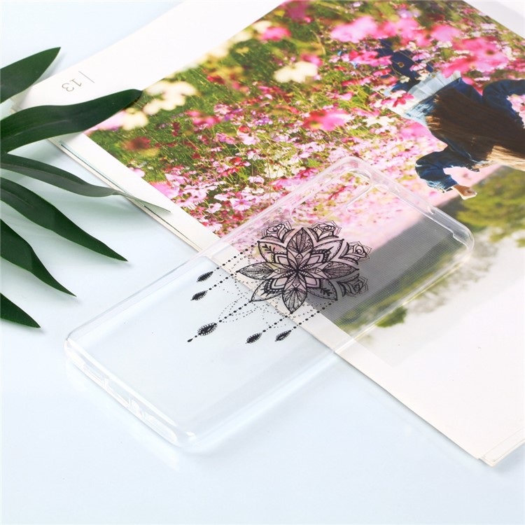 Soft Case for Huawei P30 Pro Pattern Printing TPU Back Cover - Black Flower-6