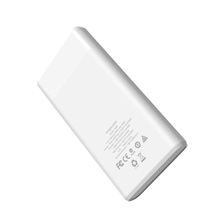 HOCO B35E Entourage 30000mAh Power Bank Charger with 3 Outputs / 2 Inputs / LED Digital Display - White-2