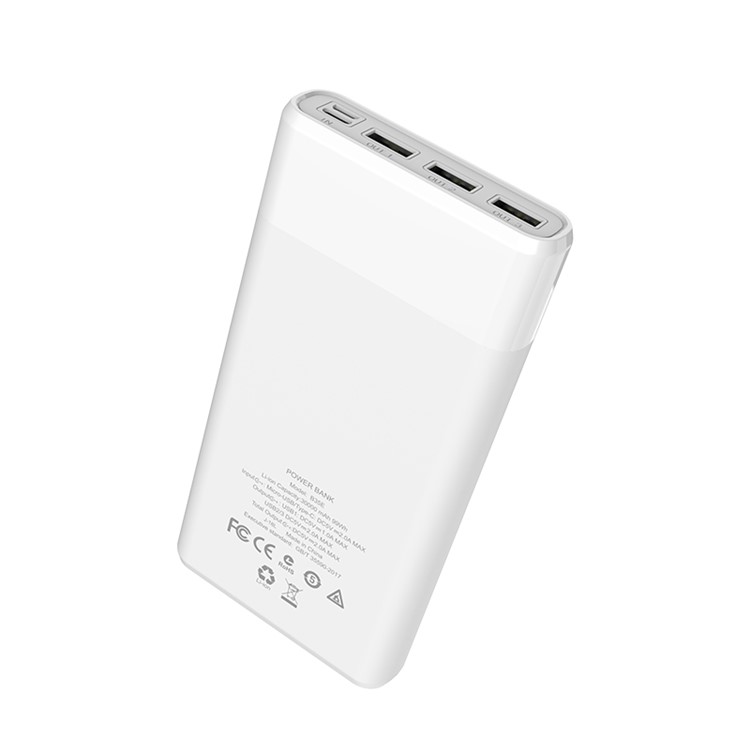 HOCO B35E Entourage 30000mAh Power Bank Charger with 3 Outputs / 2 Inputs / LED Digital Display - White-3