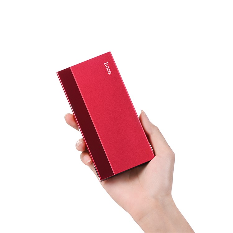 HOCO J34 Mighty Source Mobile Power Bank 10000mAh 2A Dual USB Port for iPhone Samsung Huawei Xiaomi Etc. - Red-2