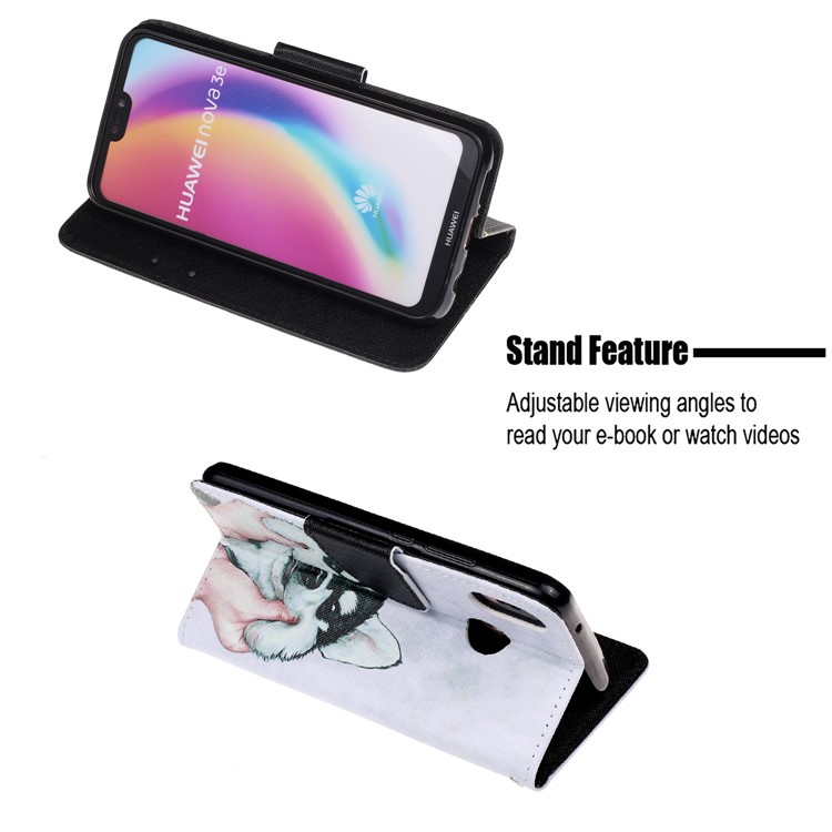 Pattern Printing Leather Wallet Case for Huawei P20 Lite / Nova 3e (China) - Dog-6