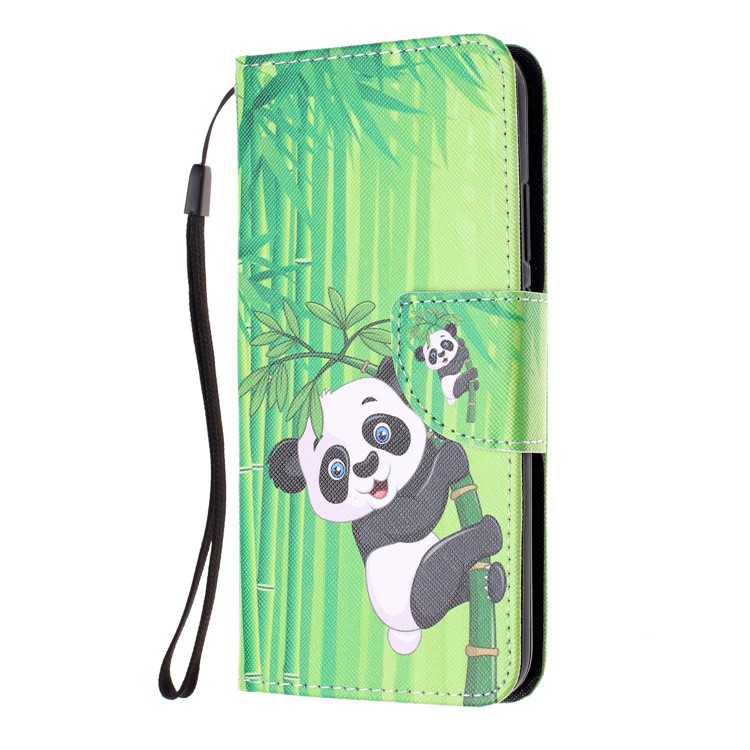 Pattern Printing Leather Wallet Case for Huawei P20 Lite / Nova 3e (China) - Panda on Bamboo-2