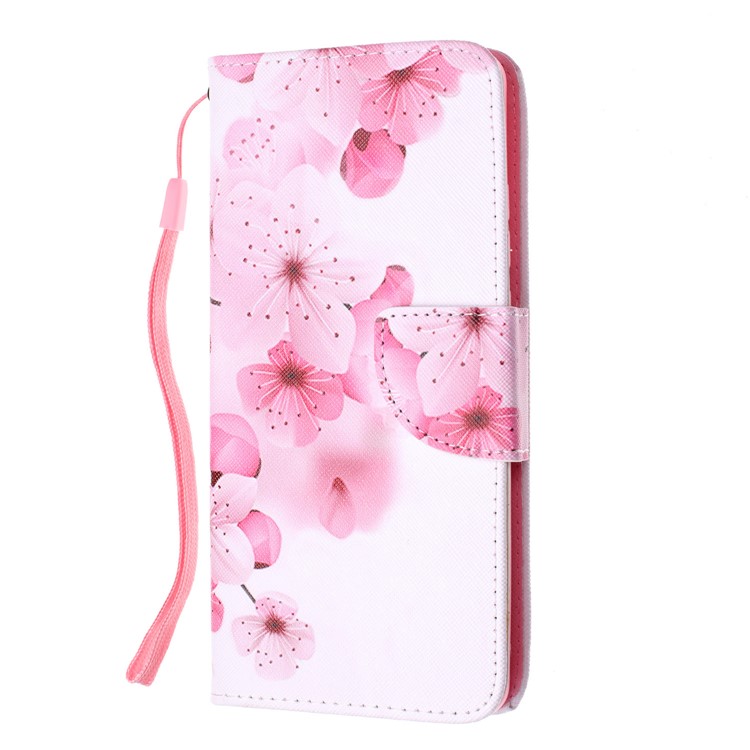 For Huawei P30 Pro Pattern Printing Wallet Stand Leather Flip Case with Strap - Pretty Flower-2