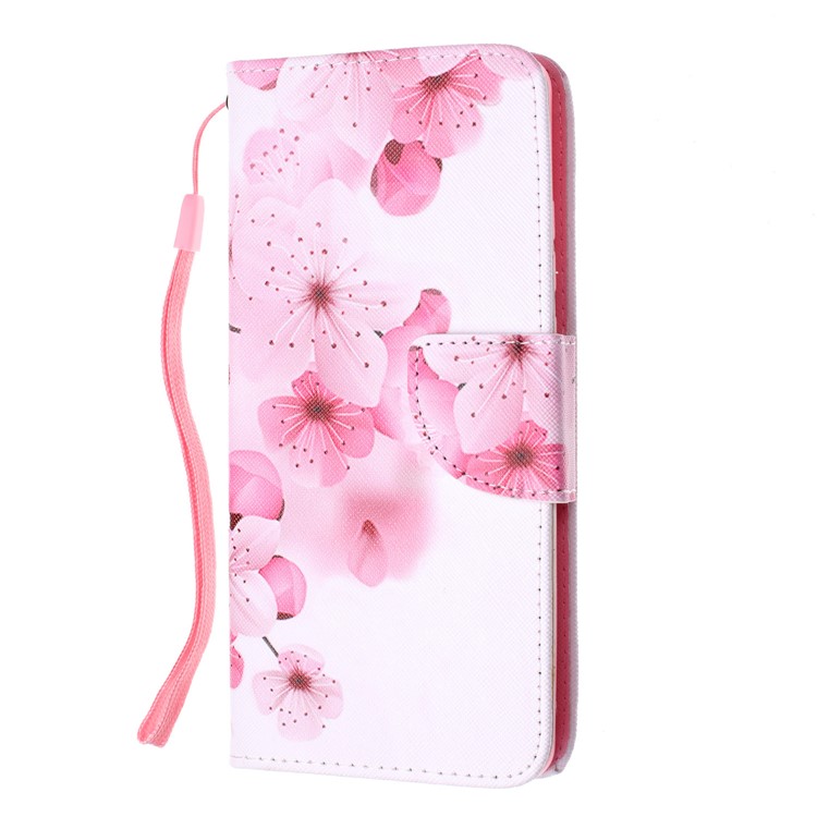 Für Huawei P30 Pro -muster -druck -brieftaschenstand Lederflip -hülle Mit Riemen - Schöne Blume-2