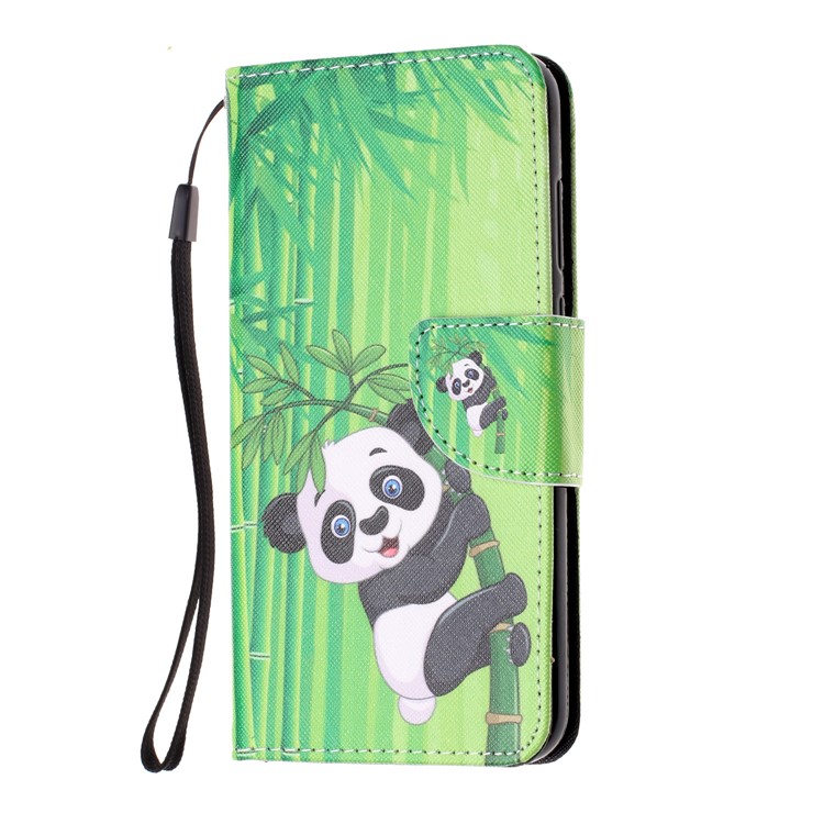 Padrão De Impressão Carteira Estojo De Couro Para Huawei Y6 (2018) - Panda Em Bambu-2