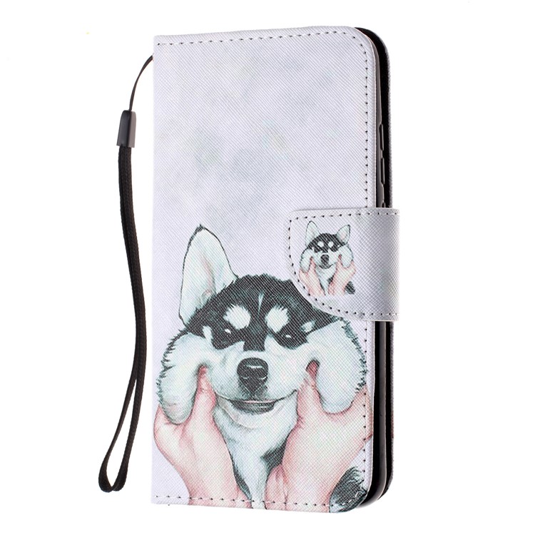 Für Huawei P Smart (2019) Mustere Brieftasche Lederschutzabdeckung Mit Gurt - Hund-2