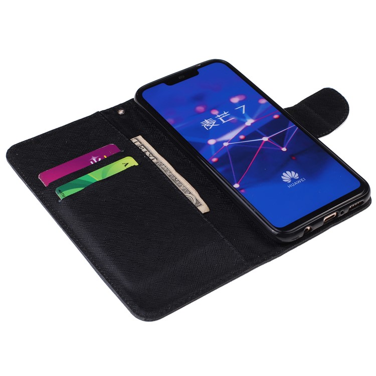 Pattern Printing Leather Wallet Stand Case for Huawei Mate 20 Lite - Panda on Bamboo-4