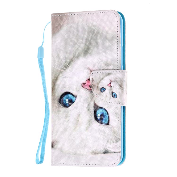 Pattern Printing Leather Wallet Stand Case for Huawei Mate 20 Lite - White Cat-2