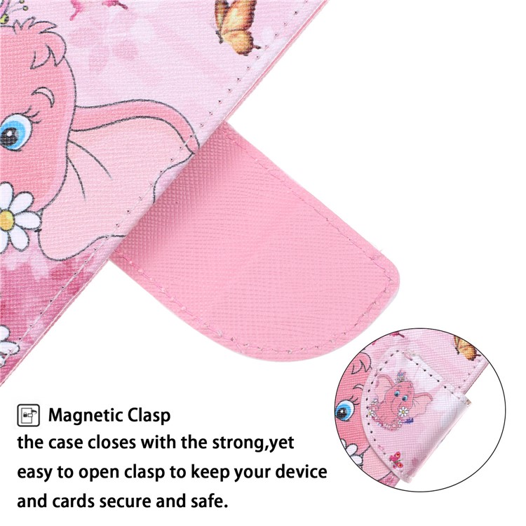 Pattern Printing Leather Wallet Stand Case for Huawei Mate 20 Lite - Elephant and Flower-5