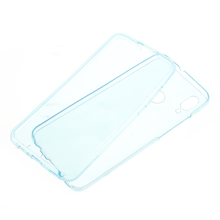 Touchable Soft TPU Front + Back Mobile Casing for Huawei P Smart (2019) - Blue-1