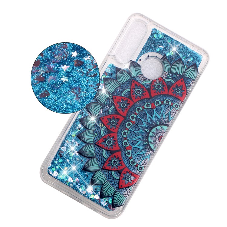 Embossed Pattern Glitter Powder Quicksand TPU Phone Shell for Huawei P30 Lite - Mandala Flower-1