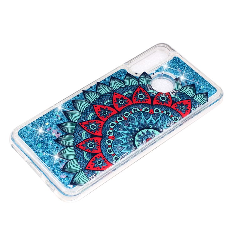 Embossed Pattern Glitter Powder Quicksand TPU Phone Shell for Huawei P30 Lite - Mandala Flower-2
