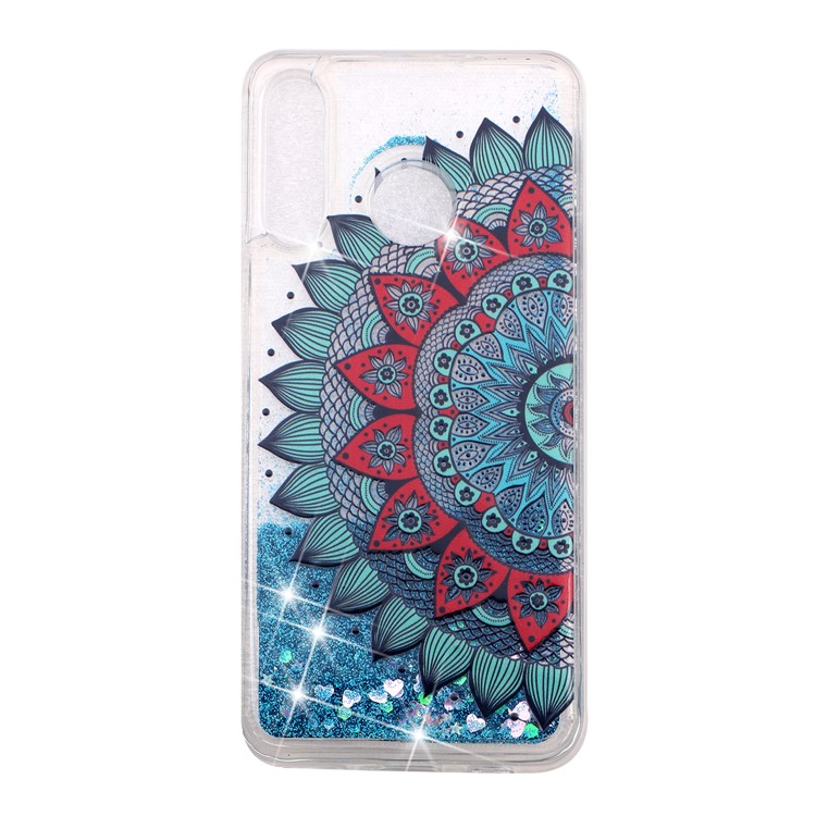 Embossed Pattern Glitter Powder Quicksand TPU Phone Shell for Huawei P30 Lite - Mandala Flower-6