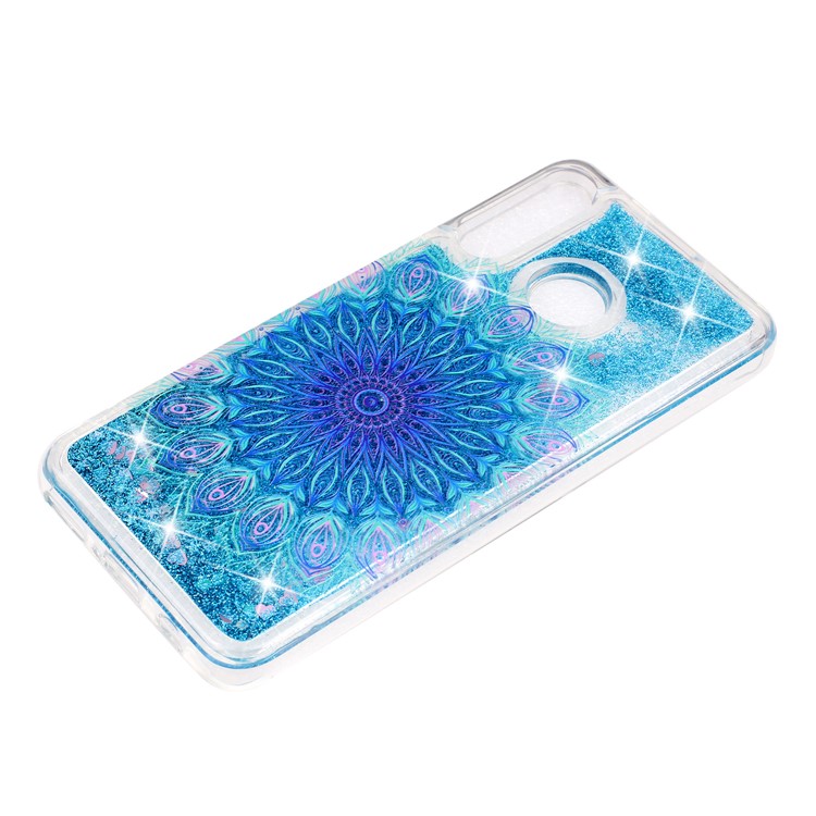 Embossed Pattern Glitter Powder Quicksand TPU Phone Shell for Huawei P30 Lite - Unique Flower-2