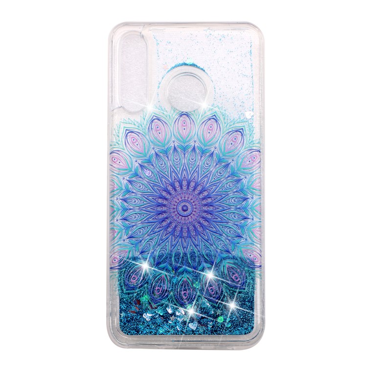 Embossed Pattern Glitter Powder Quicksand TPU Phone Shell for Huawei P30 Lite - Unique Flower-6