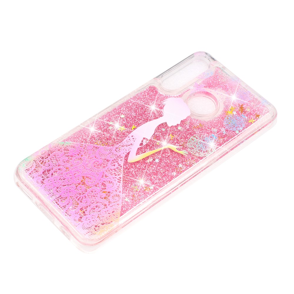 Embossed Pattern Glitter Powder Quicksand TPU Phone Shell for Huawei P30 Lite - Pretty Girl-2