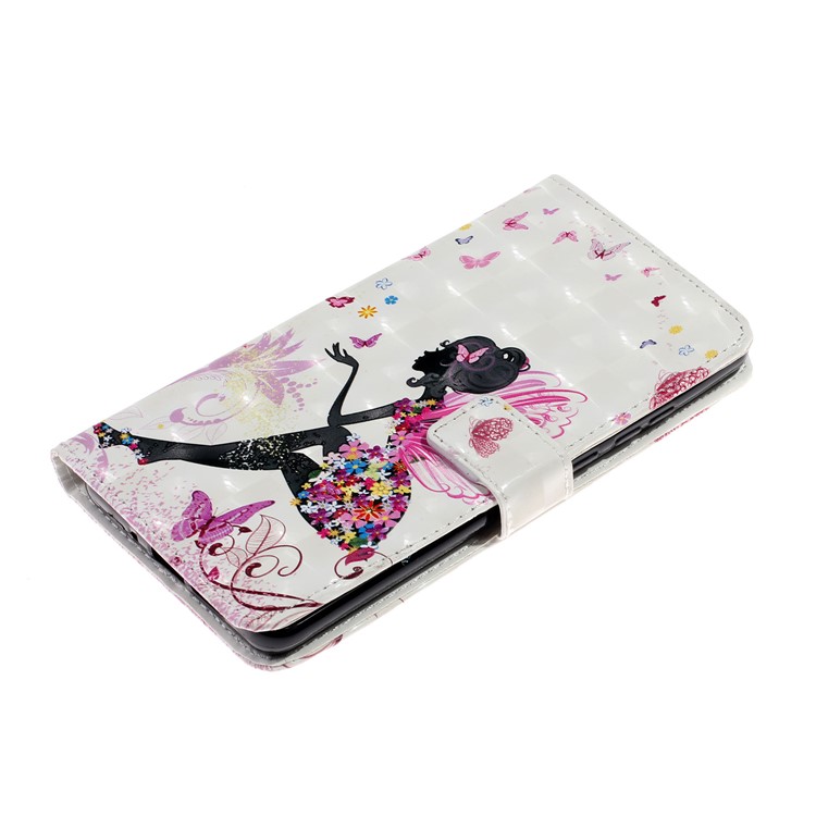 Embossment Pattern Printing Leather Wallet Case for Huawei P30 Pro - Butterfly Girl-4