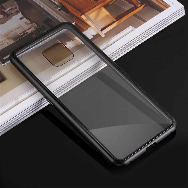 For Huawei Mate 20 Pro Detachable Magnetic Metal Frame + Tempered Glass Back Cover - Black-4
