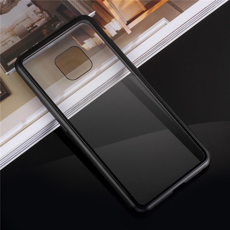 For Huawei Mate 20 Pro Detachable Magnetic Metal Frame + Tempered Glass Back Cover - Black-5