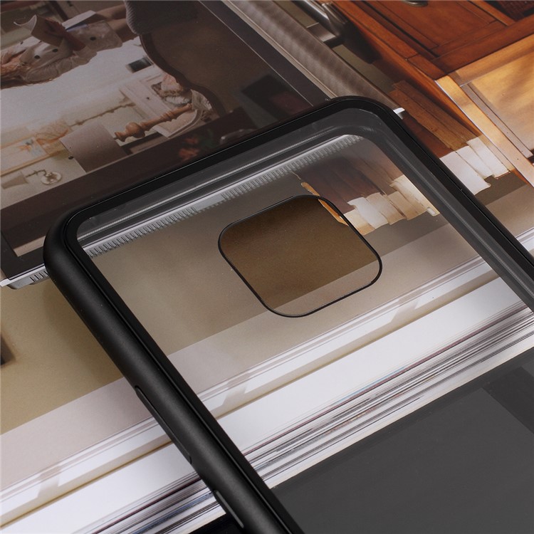 For Huawei Mate 20 Pro Detachable Magnetic Metal Frame + Tempered Glass Back Cover - Black-6