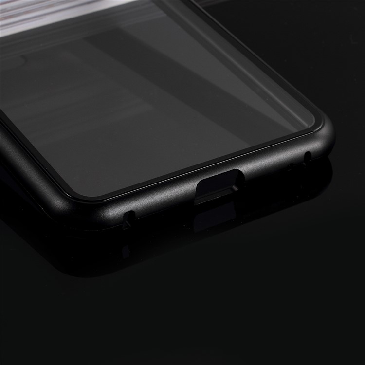 For Huawei Mate 20 Pro Detachable Magnetic Metal Frame + Tempered Glass Back Cover - Black-7