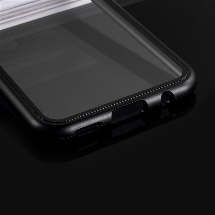 For Huawei Mate 20 Lite Detachable Magnetic Metal Frame + Tempered Glass Back Cover - Black-4