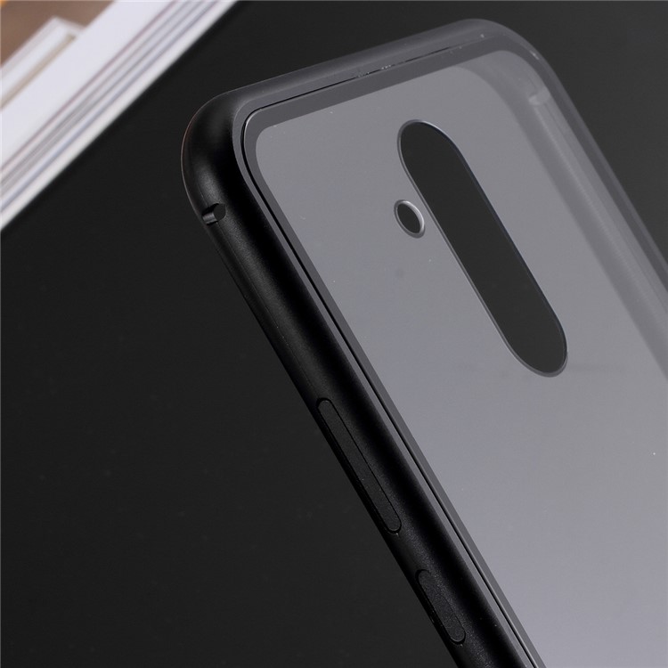 For Huawei Mate 20 Lite Detachable Magnetic Metal Frame + Tempered Glass Back Cover - Black-6