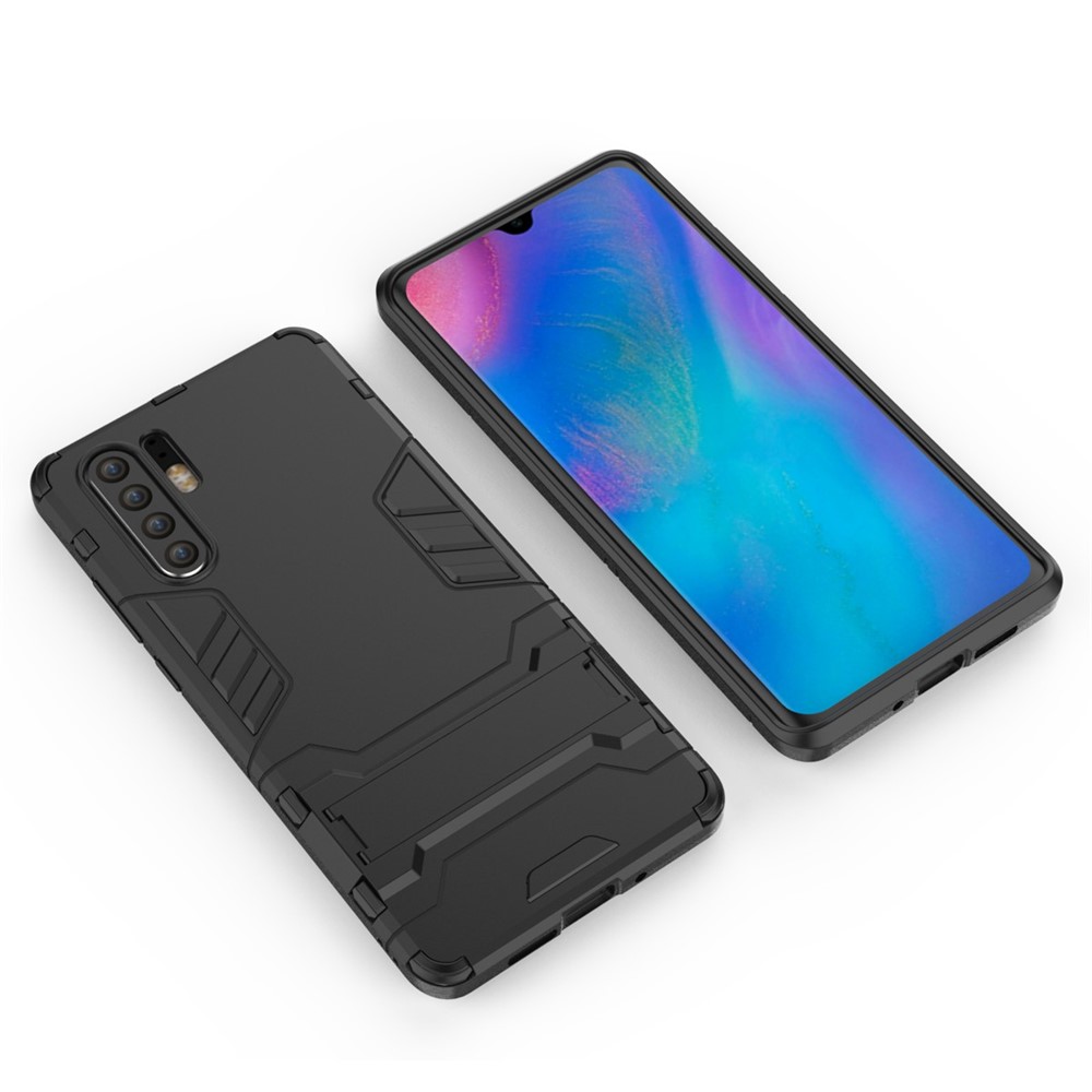 Plastic + TPU Hybrid Case with Kickstand for Huawei P30 Pro - Black-3