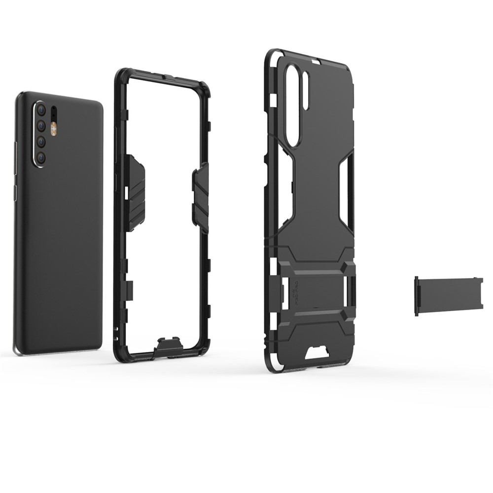 Plastic + TPU Hybrid Case with Kickstand for Huawei P30 Pro - Black-6