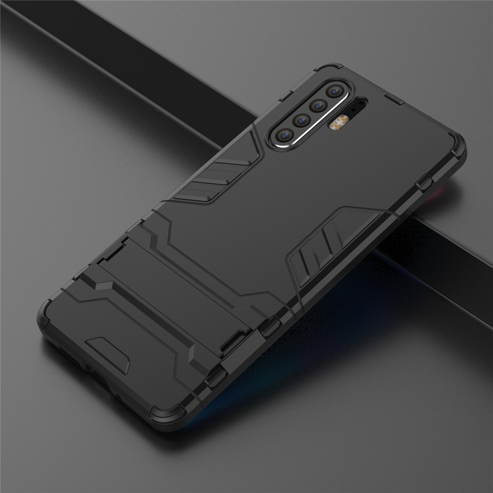 Plastic + TPU Hybrid Case with Kickstand for Huawei P30 Pro - Black-9