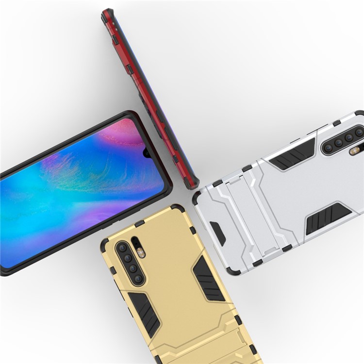 Plastic + TPU Hybrid Case with Kickstand for Huawei P30 Pro - Silver-6