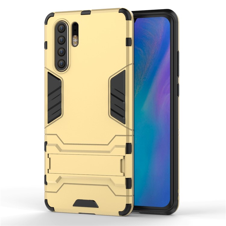 Plastic + TPU Hybrid Case with Kickstand for Huawei P30 Pro - Gold-2