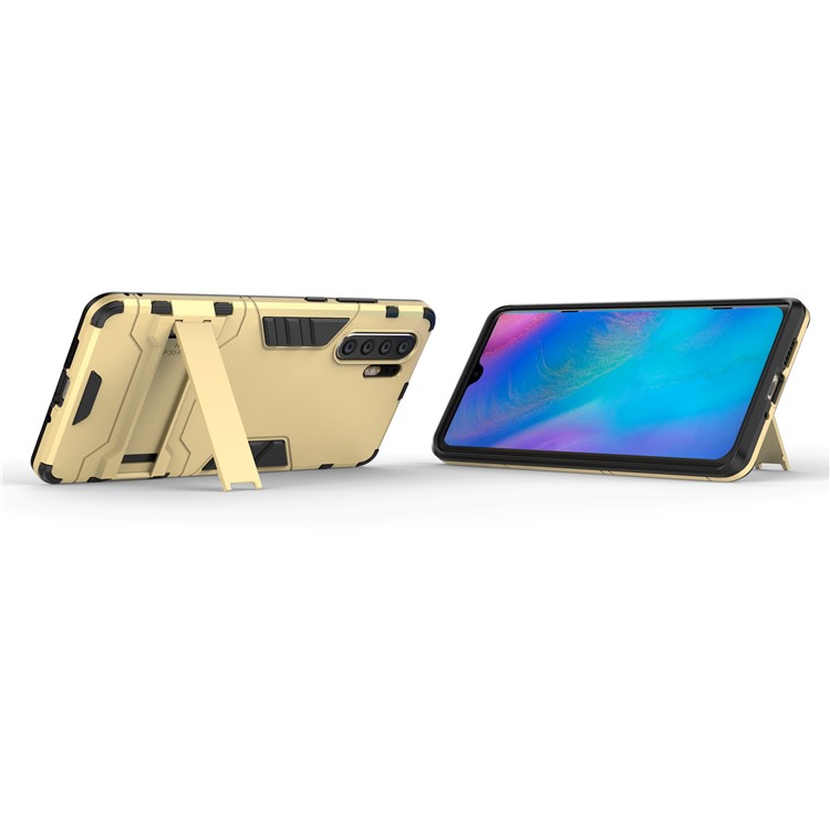 Plastic + TPU Hybrid Case with Kickstand for Huawei P30 Pro - Gold-5