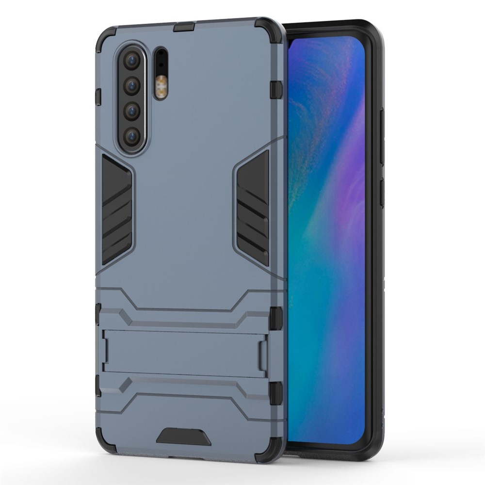 Гибридный Корпус Plastic + TPU с Подставкой Для Huawei P30 Pro - Темно-синий-2