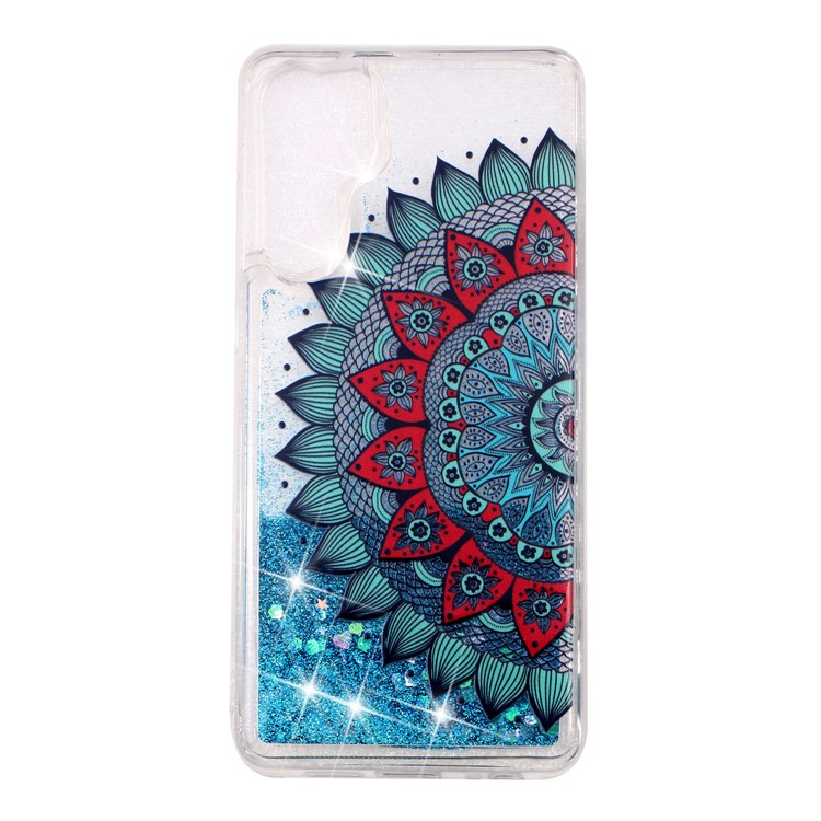 Pattern Printing Embossed Glitter Powder Quicksand TPU Case for Huawei P30 Pro - Mandala Flower-2