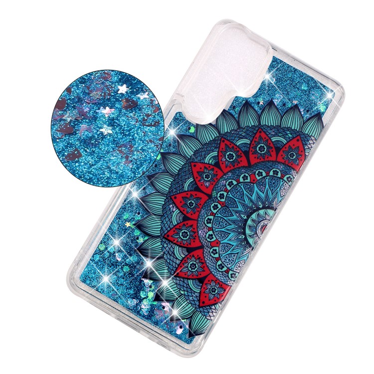 Pattern Printing Embossed Glitter Powder Quicksand TPU Case for Huawei P30 Pro - Mandala Flower-3