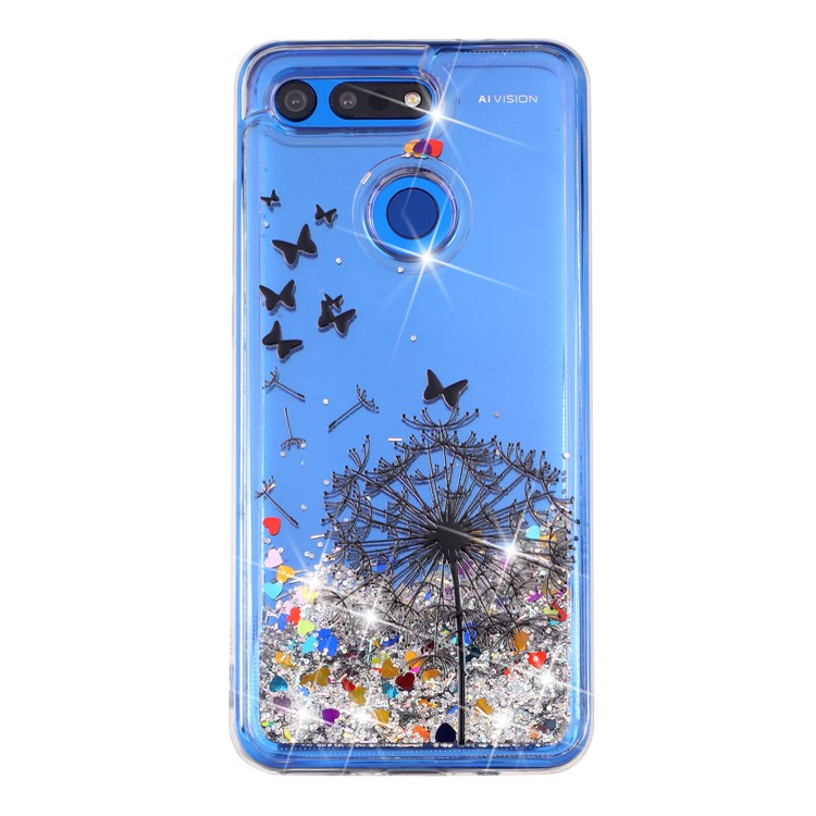 For Huawei Honor View 20 / Honor V20 (China) Embossed Pattern Glitter Powder Quicksand TPU Protection Case - Dandelion and Butterfly-2