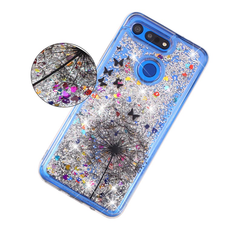 For Huawei Honor View 20 / Honor V20 (China) Embossed Pattern Glitter Powder Quicksand TPU Protection Case - Dandelion and Butterfly-3