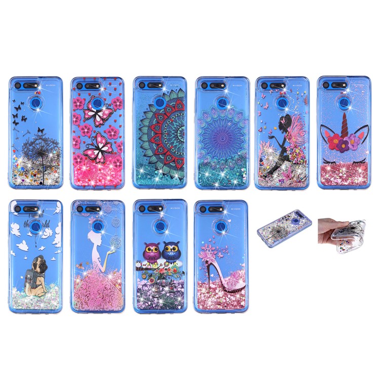 For Huawei Honor View 20 / Honor V20 (China) Embossed Pattern Glitter Powder Quicksand TPU Protection Case - Dandelion and Butterfly-7
