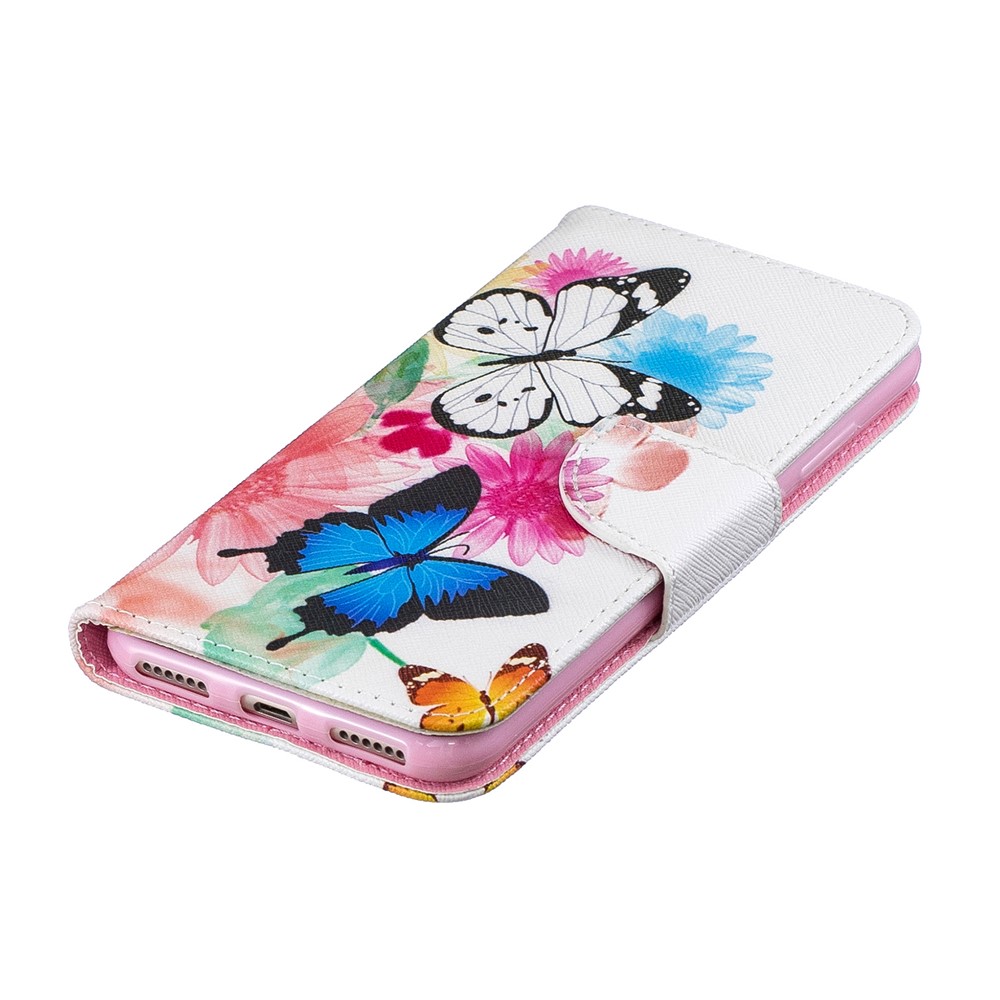 Pattern Printing PU Leather Flip Cover for Huawei Honor 8A - Butterflies and Flowers-6