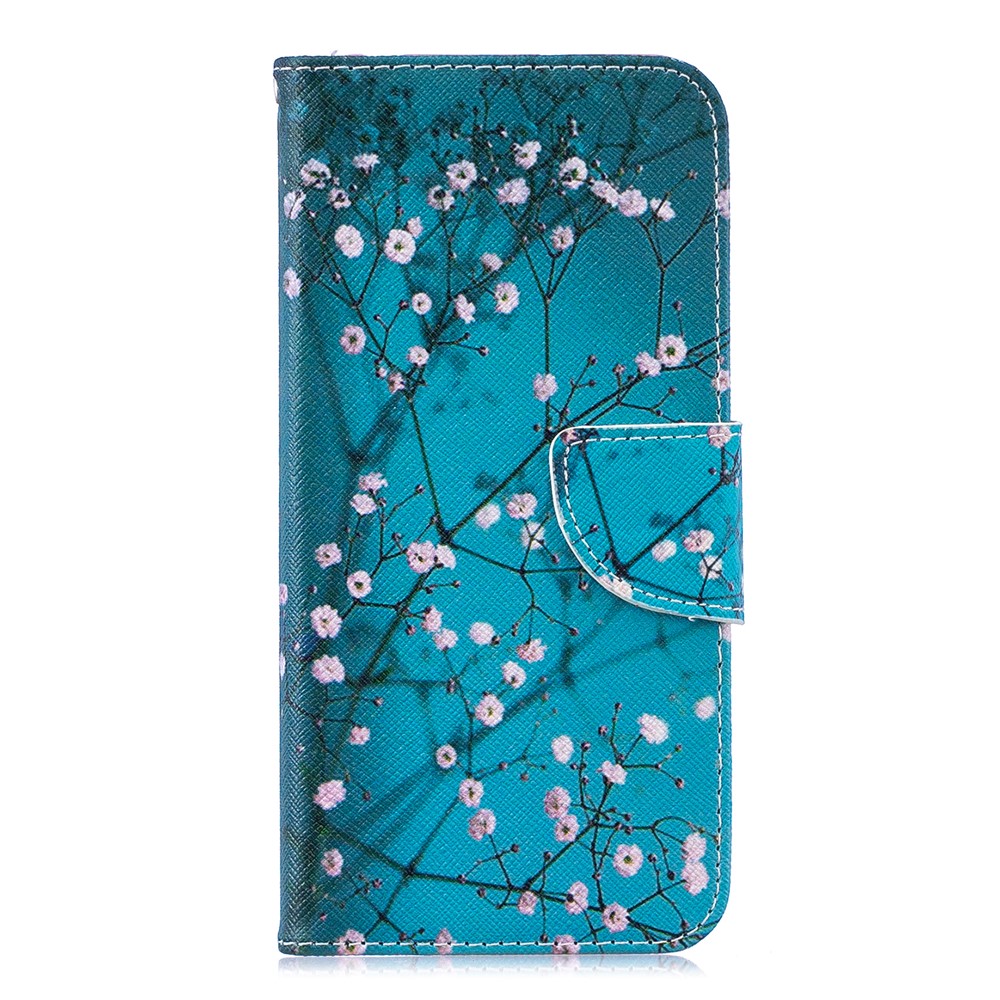Pattern Printing PU Leather Flip Cover for Huawei Honor 8A - Tree with Flowers-2