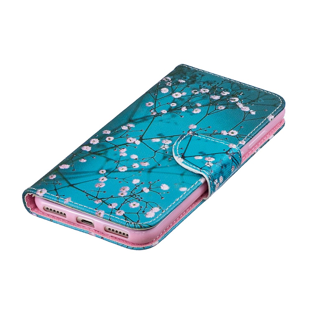 Pattern Printing PU Leather Flip Cover for Huawei Honor 8A - Tree with Flowers-6