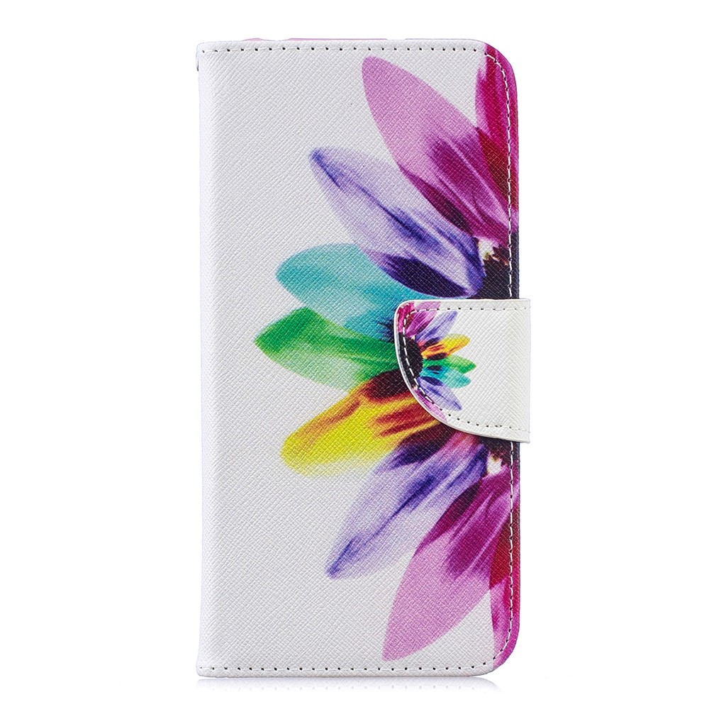 Pattern Printing PU Leather Flip Cover for Huawei Honor 8A - Petals Pattern-2